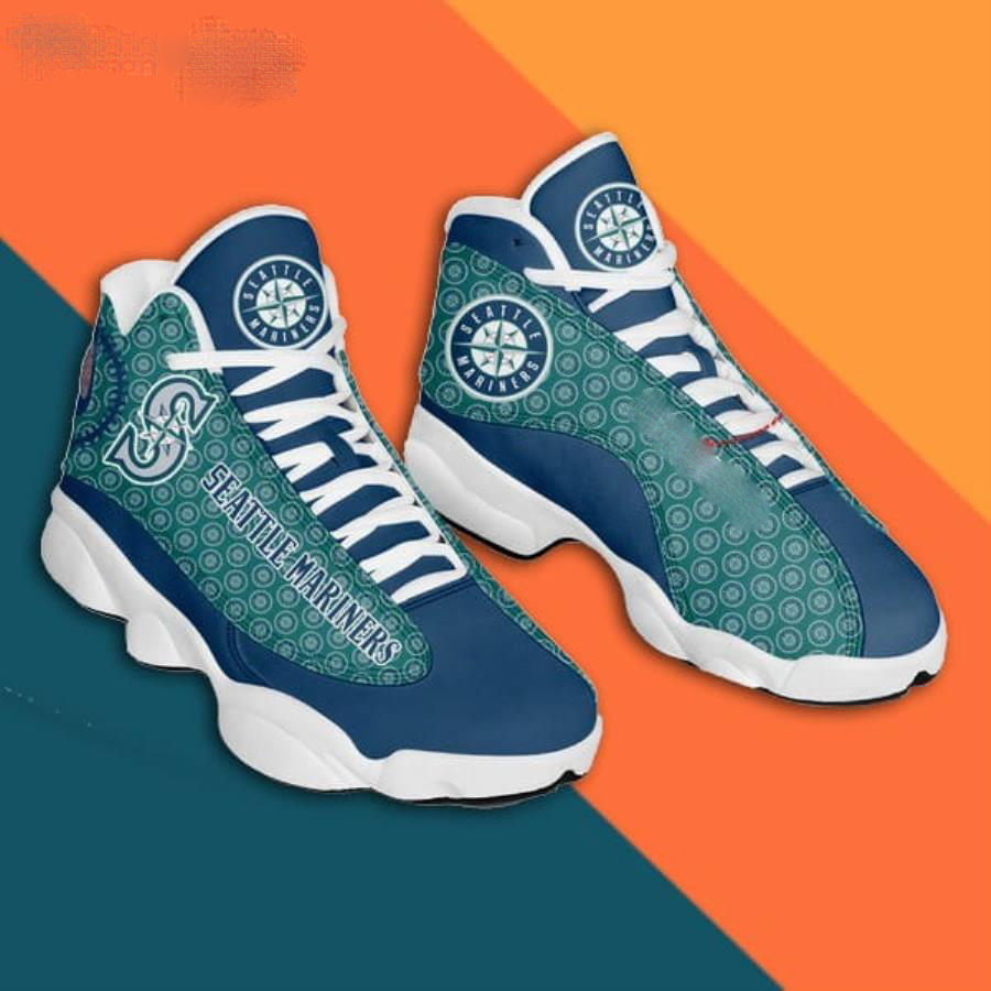 Custom Name Seattle Mariners Air Jordan 13 Sneaker Shoes